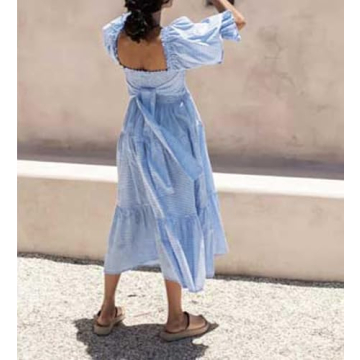 R.Vivimos Boho Summer Off-Shoulder Midi Dress for Women