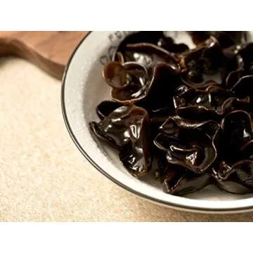 VIGOROUS MOUNTAINS Dried Woodear Mushrooms for Cooking, Chewy Texture Dry Black Fungus for Soup Stir-fries Salads , 木耳 5 oz, 141.7 g