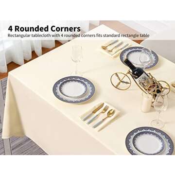 Surmente Beige Tablecloth for Elegant Dining Events  90x132