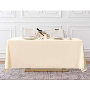 Surmente Beige Tablecloth for Elegant Dining Events  90x132