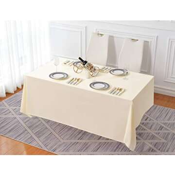 Surmente Beige Tablecloth for Elegant Dining Events  90x132