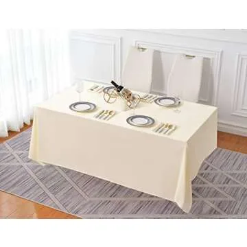 Surmente Beige Tablecloth for Elegant Dining Events  90x132