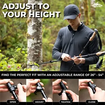 Lightweight Aluminum Trekking Poles with Adjustable Locks