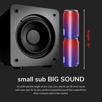 Audioengine S6 210W Mini Subwoofer Compact Powerful Bass