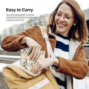 MoKo 6-7" Embroidered Daisy Padded Sleeve Pouch for Kindle 11/10/8th Gen, Kindle Paperwhite 11th/10th Gen, 7" Kindle Colorsoft Signature Edition 2024, Kindle Pouch for Voyage/Kobo eReader, Beige