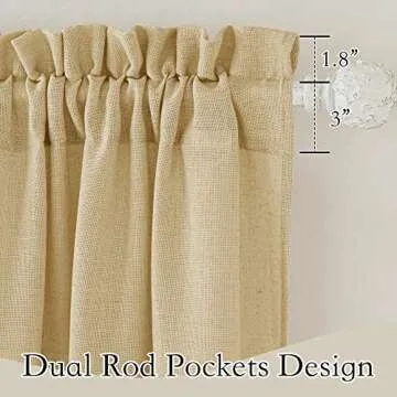 RYB HOME Sheer Curtains 95 inches Long - Privacy Semi Sheer Linen Blend Drapes for Bedroom Windows -...