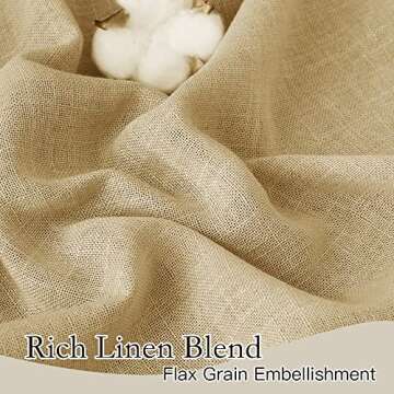 RYB HOME Sheer Curtains 95 inches Long, Privacy Semi Sheer Linen Blend Drapes for Bedroom Backdrop Curtains Diffuse Sunlight Exposure, Sand, Wide 52 x Long 95 per Panel, Set of 2