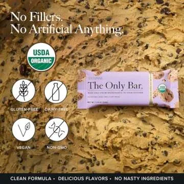 Truvani Plant Based Snack Bars | Chocolate Chip Cookie Dough 12 Pack | 5g Protein | USDA Organic and Vegan | The Only Bar | Dairy, Soy, and Gluten Free | Individually Wrapped