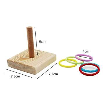 YIUIRUOI A Set of Parrot Intelligence Training Toys, Colorful Stackable Rings Small Sun Ring Trainin...