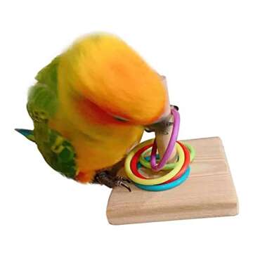YIUIRUOI A Set of Parrot Intelligence Training Toys, Colorful Stackable Rings Small Sun Ring Training Toy Suitable for Most Pet Birds