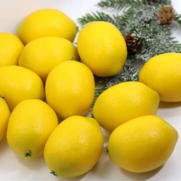 WsCrofts 12 Artificial Lemons for Home & Party Decor