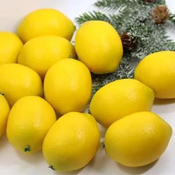 WsCrofts 12 Artificial Lemons for Home & Party Decor