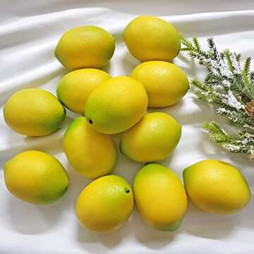 WsCrofts 12 Artificial Lemons for Home & Party Decor