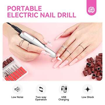 SAVILAND Acrylic Nail Kit with Nail Drill: Professional 0.5Oz Clear/White/Pink Acrylic Powder and Liquid Set with Nail Drill Acrylic Nail Brush, Nails Kit Acrylic Set for Beginners DIY & Nail Salon