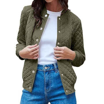 PRETTYGARDEN Women's Fall Fashion Jacket - Lightweight Casual Outerwear with Pockets (Army Green, Sm...