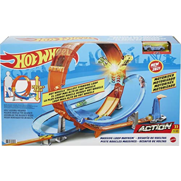 Hot Wheels Massive Loop Mayhem Track Set for Thrilling Races