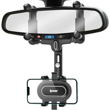 IPOW 360° Rotatable Car Phone Holder for Rearview Mirror