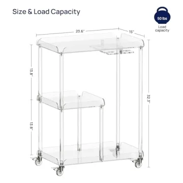 Stylish HMYHUM Acrylic Bar Cart with Wheels
