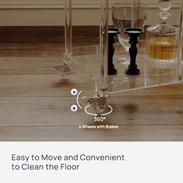 Stylish HMYHUM Acrylic Bar Cart with Wheels