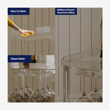 Stylish HMYHUM Acrylic Bar Cart with Wheels