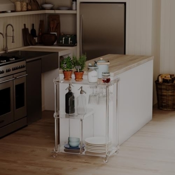 Stylish HMYHUM Acrylic Bar Cart with Wheels