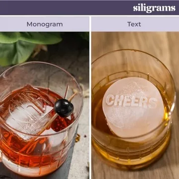 Siligrams Personalized Silicone Ice Cube Mold - Custom Ice Molds for Cocktails, Whiskey & Other Drinks - Great Customizable Gift (2 Cubes - Square)