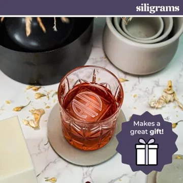 Siligrams Personalized Silicone Ice Cube Mold - Custom Ice Molds for Cocktails, Whiskey & Other Drinks - Great Customizable Gift (2 Cubes - Square)