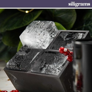 Siligrams Personalized Silicone Ice Cube Mold - Custom Ice Molds for Cocktails, Whiskey & Other Drinks - Great Customizable Gift (2 Cubes - Square)