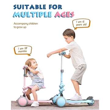 Toddler Scooters for Kids 2-5,3 Wheels Scooter for Kids 1-3 Years Old with Seat,Children Scooter for...