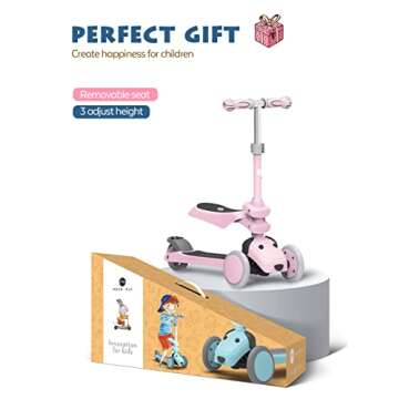 Toddler Scooters for Kids 2-5,3 Wheels Scooter for Kids 1-3 Years Old with Seat,Children Scooter for Toddlers/Kids Age 1-3/4-6/5-8