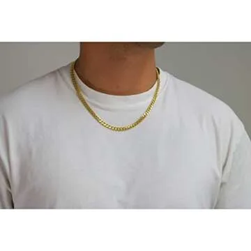 Nuragold 14k Real Yellow Gold Royal Monaco 6mm Miami Cuban Link Necklace (16"-30") Italian Jewelry for Men & Women