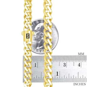 Nuragold 14k Real Yellow Gold Royal Monaco 6mm Miami Cuban Link Necklace (16"-30") Italian Jewelry for Men & Women