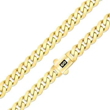 Nuragold 14k Real Yellow Gold Royal Monaco 6mm Miami Cuban Link Necklace (16"-30") Italian Jewelry for Men & Women