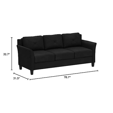 Lifestyle Solutions Grayson Sofa in Black for Stylish Comfort