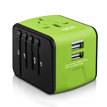 Universal Travel Adapter, All-in-one International Travel Charger with 2.4A Dual USB, Travel Power A...