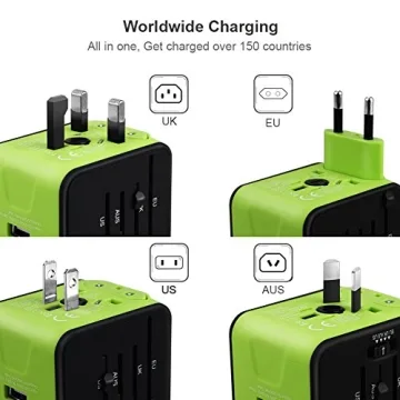 Universal Travel Adapter for 150+ Countries with USB Ports
