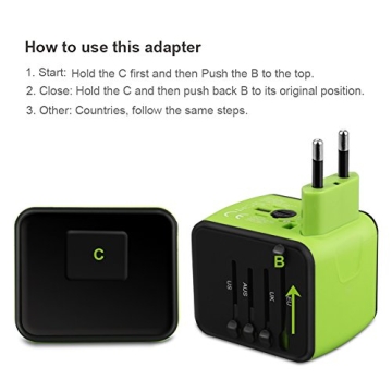 Universal Travel Adapter for 150+ Countries with USB Ports