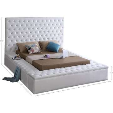 Bliss Collection Velvet Upholstered Bed with Storage