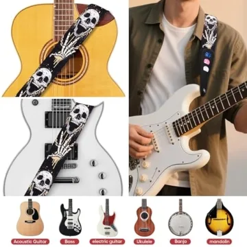AARVI® Guitar Strap Set for Bass/Electric/Acoustic Guitars - Multifunctional & Stylish 41-67 Inch S...