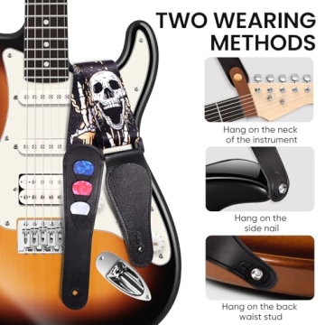 AARVI Guitar Strap Set – Adjustable 41-67" with Picks & Strap Locks