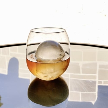 glacio Ice Ball Maker Mold - Durable & Flexible, No Plastic, Large Spheres for Chill-to-Perfection Drinks, Easy Release Ball Ice Cube Mold, Reusable, Eco-Friendly Whiskey Ice Ball Maker