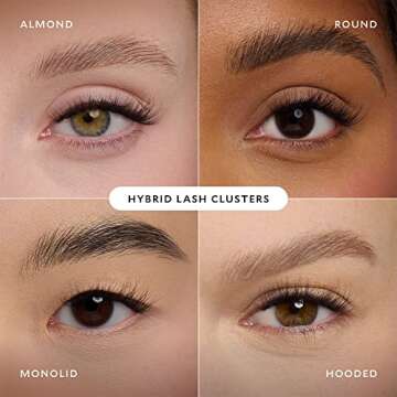 Velour-Xtensions™ Lash Clusters, 18 Individual Cluster Eyelash Extensions, Lightweight & Fluffy Lash Extensions, Soft & Comfortable Eyelash Clusters, Natural Lashes All Eye Shapes (Hybrid)