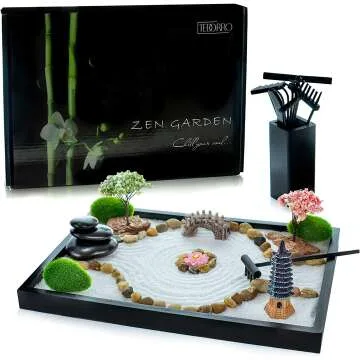Mini Zen Garden Kit – 21pc Desktop Meditation Set