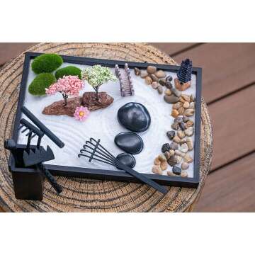 Mini Zen Garden Kit – 21pc Desktop Meditation Set