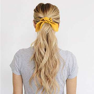Beautiful 12 Pack Bow Scrunchies for Women - Stylish Hair Accessories