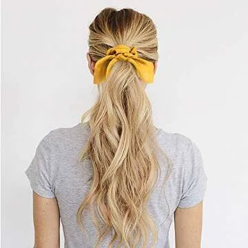 Beautiful 12 Pack Bow Scrunchies for Women - Stylish Hair Accessories