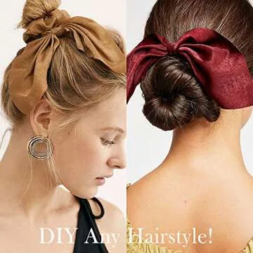 Beautiful 12 Pack Bow Scrunchies for Women - Stylish Hair Accessories