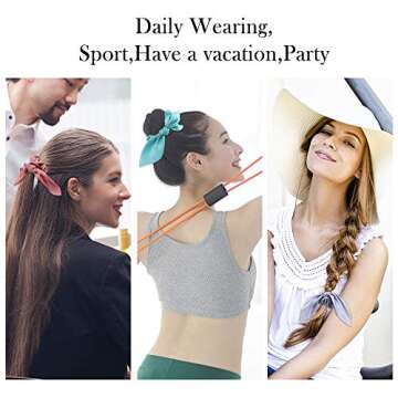 Beautiful 12 Pack Bow Scrunchies for Women - Stylish Hair Accessories