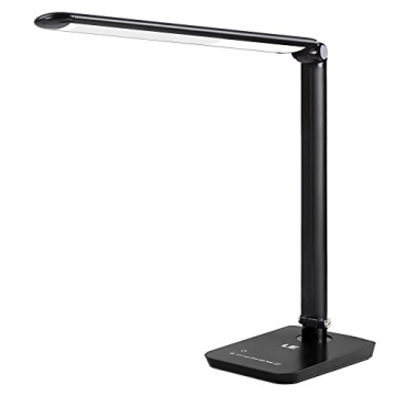 LE Dimmable LED Desk Lamp, 7-Level Brightness Adjustable, Soft Touch Dimmer, Daylight White, Eye Car...