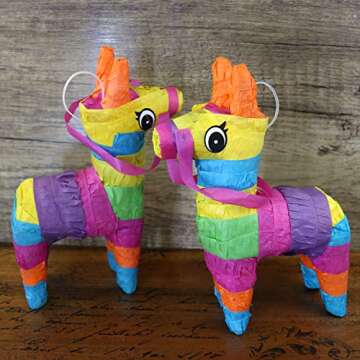 GIFTEXPRESS Colorful Mini Donkey Pinatas for Parties